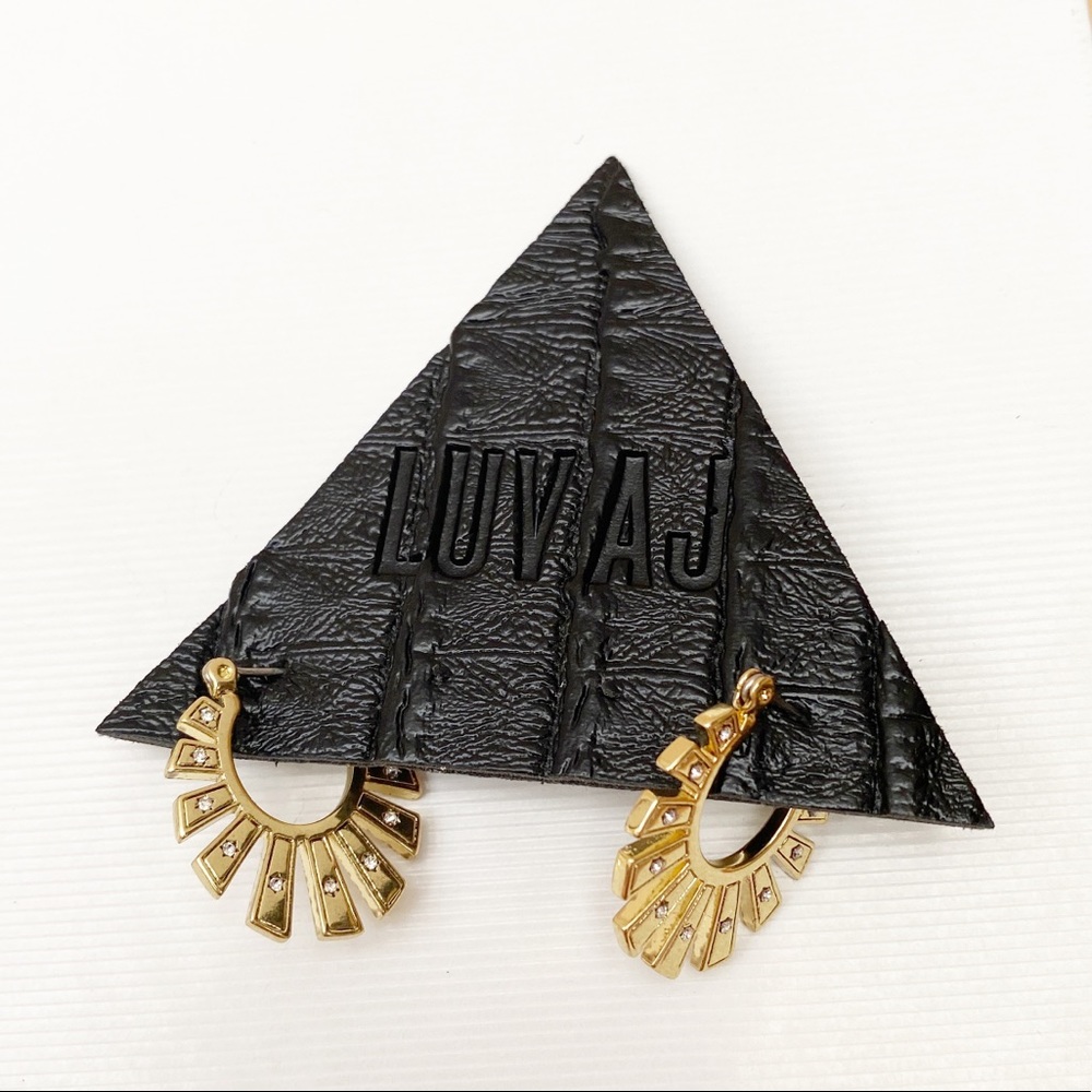 LUV AJ Gold Plated Swarovski Crystal Hoops